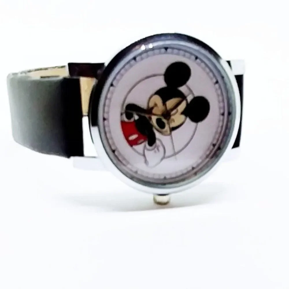 Mickey Cartoon Watch Black Band Gift Box